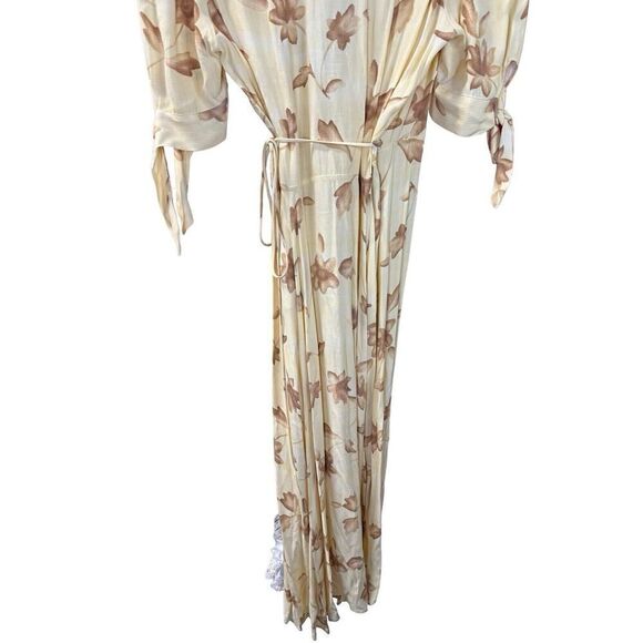 Reformation Floral Royce Wrap Maxi Dress Tuscany Yellow Size Large - Picture 5 of 12